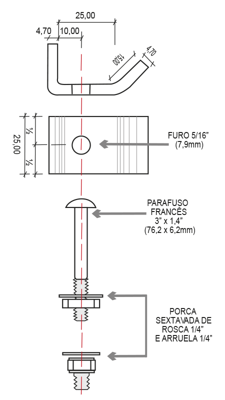 MTP 586 Kit Fixação para placa cimentícia