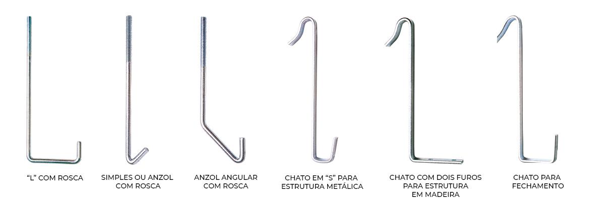 Os ganchos fornecem ótima sustentação na fixação de telhas